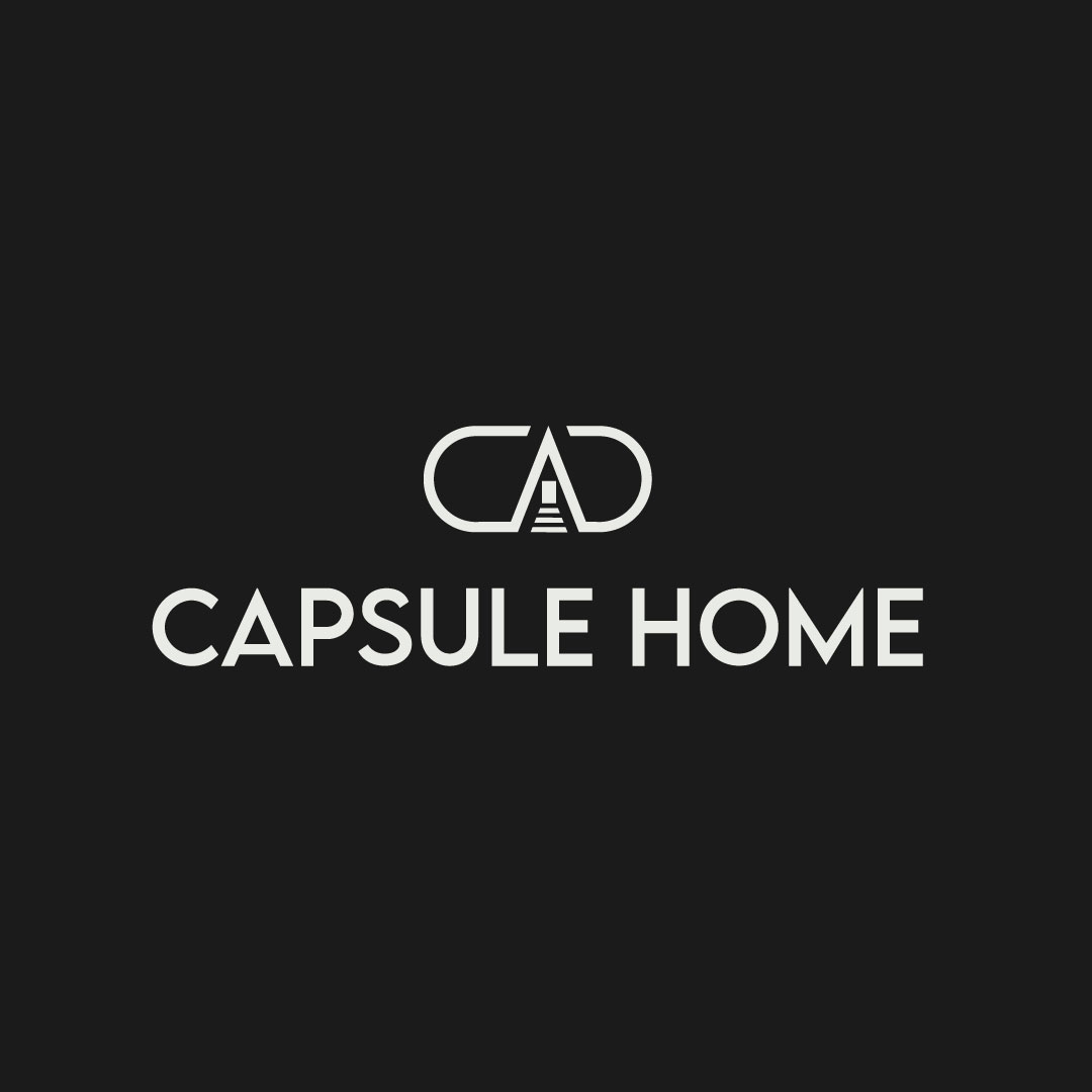 Logo for modern cabins in form of capsules
